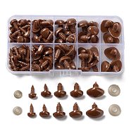 106Pcs Triangle Plastic Doll Craft Safety Noses, with 106Pcs Spacer, Toy Accessories, Sienna, 9x6x15.5mm(DIY-P081-A05)