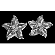1-Hole Transparent Acrylic Flower Sewing Shank Buttons, Clear, 31mm in diameter,  11.3mm thick, hole: 2.8mm(X-PL707Y-1)