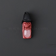 Natural Rose Quartz Pendants, Elf with Witch Hat Charm, 45x20mm(PW-WG69385-16)