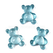 Spray Painted Transparent Resin Cabochons, Bear, Sky Blue, 12x9x4mm(CRES-S302-62-A01)