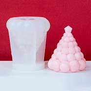 Christmas Tree DIY Silicone Scented Candle Mold, Round Ball, White, 77x61mm, Inner Diameter: 51mm(DIY-K064-01C)
