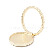 Zinc Alloy Cell Phone Ring Holder, For DIY UV Resin, Epoxy Resin, 360 Degree Rotation, Finger Grip Stand Holder, Flat Round, Light Gold, Tray: 25mm, 3.4x0.4cm(FIND-C006-01A)