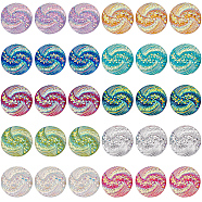 150Pcs 10 Colors Flat Back Resin Rhinestone Cabochons, Flat Round with Vortex Pattern, Mixed Color, 11.5x3mm, 15pcs/color(CRES-SC0002-66)