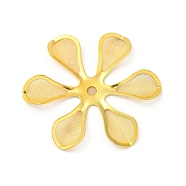 Brass Bead Cap, with Iron Finding, Etched Metal Embellishments, Flower, Golden, 37x41.5x3mm, Hole: 3mm(KKC-A001-02G)