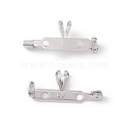 Alloy Pendants/Brooches, Back Bar Pins, Platinum, 11.5x26x6mm, Hole: 2mm, Pin: 0.7mm(FIND-A019-01B-P)