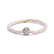 Flower Enamel Beaded Cord Bracelet, Friendship Bracelet for Women, Colorful, Inner Diameter: 2-3/8 inch(6cm)(BJEW-JB07675)