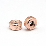 Rose Gold Filled Textured Bead Spacers, 1/20 Rose Gold Filled, Cadmium Free & Nickel Free & Lead Free, Rondelle, 5x2mm, Hole: 1mm(KK-A130-09C-RG)