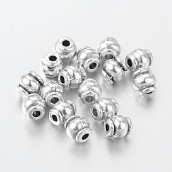 Tibetan Style Alloy Spacer Beads, Lead Free & Cadmium Free, Barrel, Antique Silver, about 4.5mm long, Hole: about 1mm(X-AB608)
