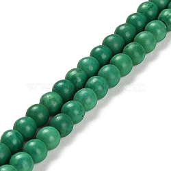 Synthetic Turquoise Beads Strands, Round, Dyed, Green, 6x5.5mm, Hole: 1mm, about 72~73pcs/strand, 15.87~16.14 inch(40.3~41cm)(G-C101-O01-01)