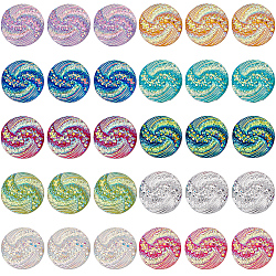 150Pcs 10 Colors Flat Back Resin Rhinestone Cabochons, Flat Round with Vortex Pattern, Mixed Color, 11.5x3mm, 15pcs/color(CRES-SC0002-66)