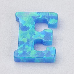 Synthetic Opal Charms, Letter.E, 10x8x2mm, Hole: 0.8mm(G-P248-E)