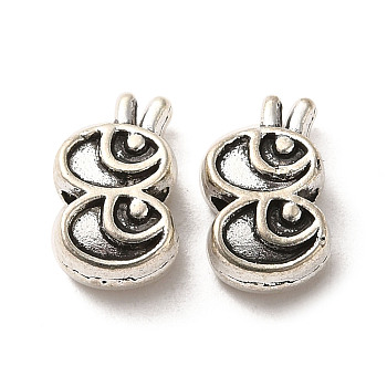 Tibetan Style Alloy Beads, Cadmium Free & Lead Free, Eye Shape, Antique Silver, 10.5x6x4mm, Hole: 1.8mm, about 1099Pcs/1000G