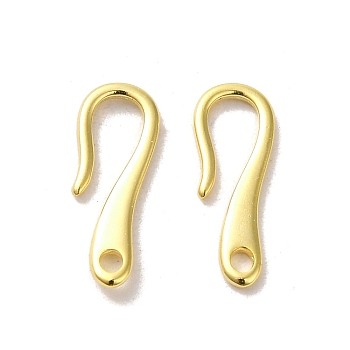 Brass Earring Hooks, Real 24K Gold Plated, 15.5x5.5x1mm, Hole: 1.5mm, Pin: 1mm