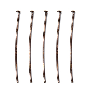 Iron Flat Head Pins, Cadmium Free & Nickel Free & Lead Free, Red Copper Color, Size: about 4.0cm long, 0.75~0.8mm thick, head: 2mm, about 260pcs/50g