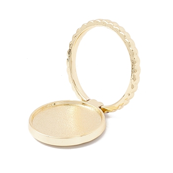 Zinc Alloy Cell Phone Ring Holder, For DIY UV Resin, Epoxy Resin, 360 Degree Rotation, Finger Grip Stand Holder, Flat Round, Light Gold, Tray: 25mm, 3.4x0.4cm