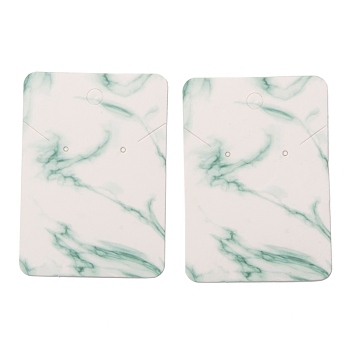 Paper Earring Display Cards, Rectangle with Marble Pattern, Light Sea Green, 7.2x5.1x0.04cm, 100pcs/bag
