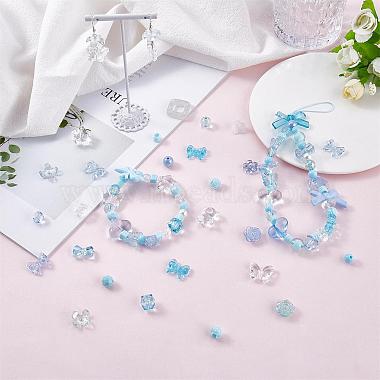 150 Pieces Random Rose Acrylic Beads Bear Pastel Spacer Beads Butterfly Loose Beads for Jewelry Keychain Phone Lanyard Making(JX543F)-4