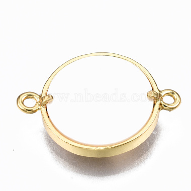 Brass Micro Pave Clear Cubic Zirconia Link Connectors(ZIRC-S067-037G-NR)-2