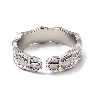 304 Stainless Steel Open Cuff Rings(RJEW-Z018-01P)-3