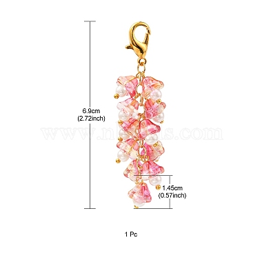 Trumpet Flower Glass Pendant Decorations(HJEW-YW0001-02C)-3