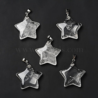 Platinum Star Quartz Crystal Pendants