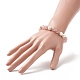 Natural Strawberry Quartz & Pearl Round Beaded Stretch Bracelet for Women(BJEW-JB09246-05)-4