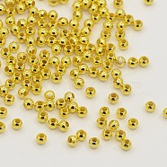 Brass Round Spacer Beads, Seamless, Golden, 2.4mm, Hole: 0.8mm, about 517pcs/10g(X-J0K2D012)