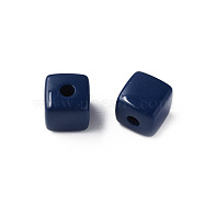 Opaque Acrylic Beads, Cube, Prussian Blue, 12.5x12.5x12.5mm, Hole: 3.5mm, about 263pcs/500g(MACR-S373-141-A06)