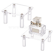 Square Transparent Acrylic Minifigure Display Stands, for Toys Figures, Clear, Finish Product: 10x10x4.9cm, about 9pcs/set(ODIS-WH0002-48B)