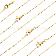 6Pcs Brass Coreana Chain Necklaces Set for Women, Cadmium Free & Lead Free, Real 18K Gold Plated, 17.80 inch(45.2cm)(NJEW-BBC0001-05)