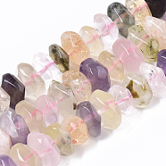 Natural Mixed Quartz Beads Strands, Nuggets, Faceted, 9.5~11x6~7mm, Hole: 1.2mm, about 30~32pcs/strand, 7.48 inch(19cm)(G-R462-22)