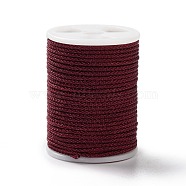 Braided Nylon Threads, Mambo Thread, with Spool, for Jewelry Making, Round, Dark Red, 1mm, about 6 yards/roll(NWIR-D056-01I)