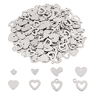 Unicraftale 304 Stainless Steel Charms, Heart, Stainless Steel Color, 240pcs/box(STAS-UN0019-98P)