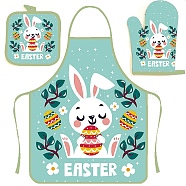 Easter Theme Polyester Sleeveless Apron and Gloves, with Double Shoulder Belt, Orange, 800x600mm(PW-WG43897-02)