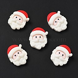 Opaque Christmas Resin Cabochons, Santa Claus, Red, White, 23x18x7.5mm(RESI-G039-01)