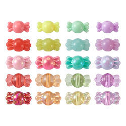 Pandahall Opaque Solid Color & Imitation Jelly & Transparent Styles Acrylic Beads, Candy, Mixed Color, 8x14.5x8mm, Hole: 2mm, 600pcs/set(MACR-TA0001-15)
