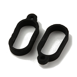 Anti-Lost Silicone Pendant, for Electronic Stylus & Lighter Making, Black, 32x15x5.5mm, Hole: 3.5mm, Inner Diameter: 25mm(SIL-WH0016-05C)