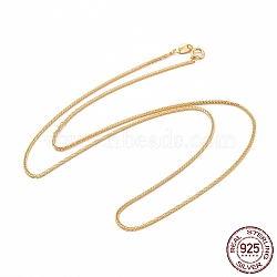 925 Sterling Silver Wheat Chains Necklace for Women, Golden, 15.75 inch(40cm)(STER-I021-03A-G)
