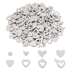 Unicraftale 304 Stainless Steel Charms, Heart, Stainless Steel Color, 240pcs/box(STAS-UN0019-98P)