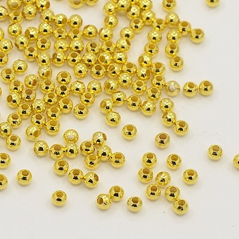 Brass Round Spacer Beads, Seamless, Golden, 2.4mm, Hole: 0.8mm, about 517pcs/10g