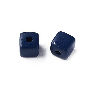 Opaque Acrylic Beads, Cube, Prussian Blue, 12.5x12.5x12.5mm, Hole: 3.5mm, about 263pcs/500g
