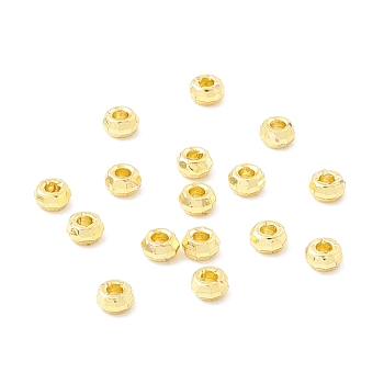 Brass Beads, Long-Lasting Plated, Rondelle, Real 18K Gold Plated, 2.5x1.5mm, Hole: 1mm