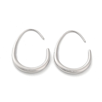 304 Stainless Steel Dangle Earrings, Teardrop, Stainless Steel Color, 29.5x3mm