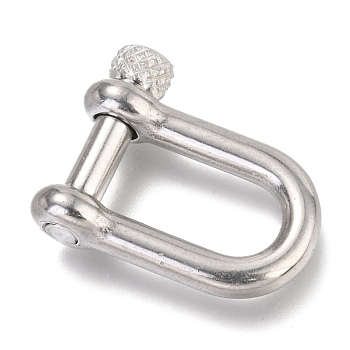 304 Stainless Steel D-Ring Anchor Shackle Clasps, Stainless Steel Color, 26x20.5x7.5mm