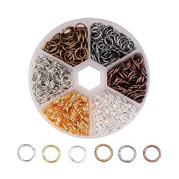 1 Box Open Jump Rings Brass Jump Rings, Mixed Color, 20 Gauge, 8x1mm, Inner Diameter: 6mm, about 90g/box