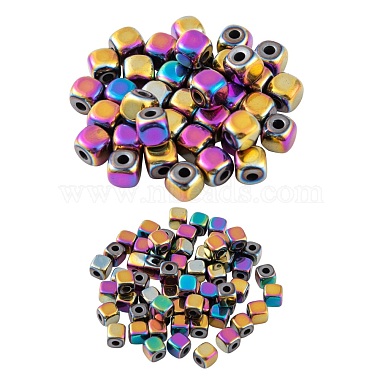 4 Strands 2 Sizes Electroplate Non-magnetic Synthetic Hematite Beads Strands(G-LS0001-70)-2