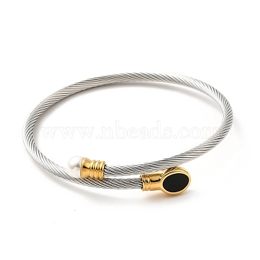 304 Stainless Steel Twist Rope Cuff Bangle(BJEW-P283-18M)-2