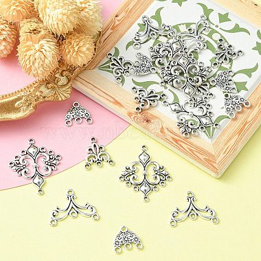20Pcs 4 Style Tibetan Style Alloy Chandelier Component Links(TIBE-YW0001-40)-5
