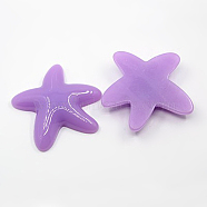 Colorful Acrylic Cabochons, Starfish/Sea Stars, Purple, about about 57mm long, 54mm wide, 12mm thick(X-PAH030Y-8)