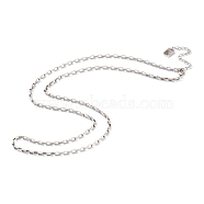 Brass Box Chain Necklaces, with Lobster Claw Clasps, Long-Lasting Plated, Word Good Luck, Antique Silver, 24-1/4 inch(61.7cm)(NJEW-H206-01A-AS)
